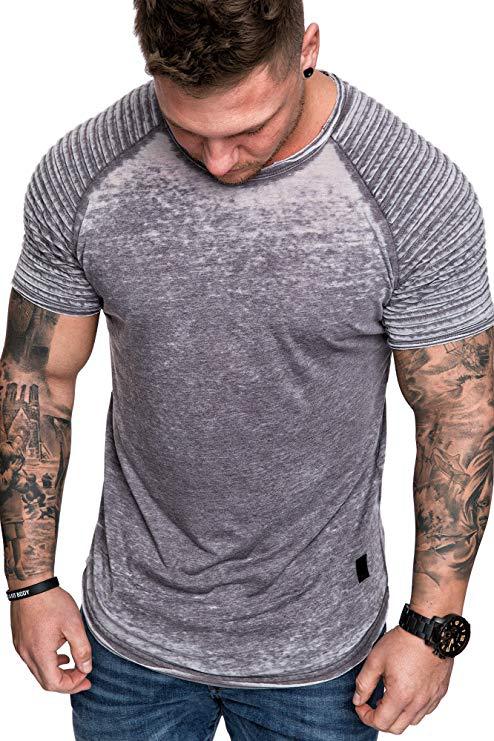 Herren Sportliches T-Shirt mit strukturiertem Schulterdesign Echoarchiv