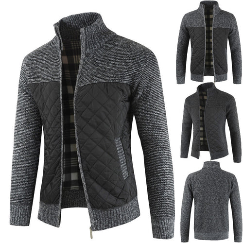 Herren nan gesteppter Strickcardigan mit Stehkragen, Thermofutter und Reißverschluss Echo Archiv