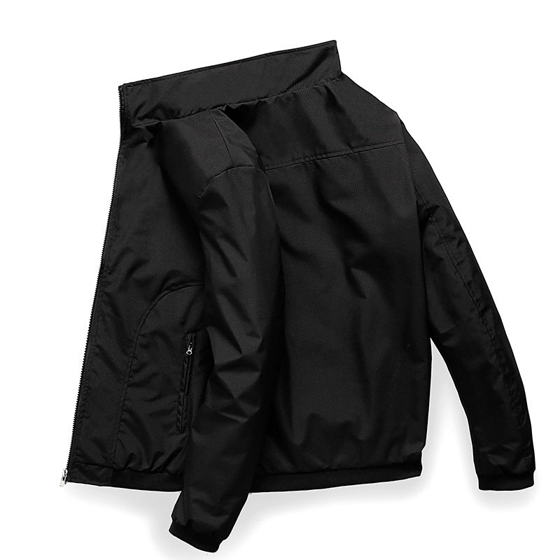 Herren Leichte Microfaser-Bomberjacke mit Stehkragen und elastischen Bündchen Echoarchiv