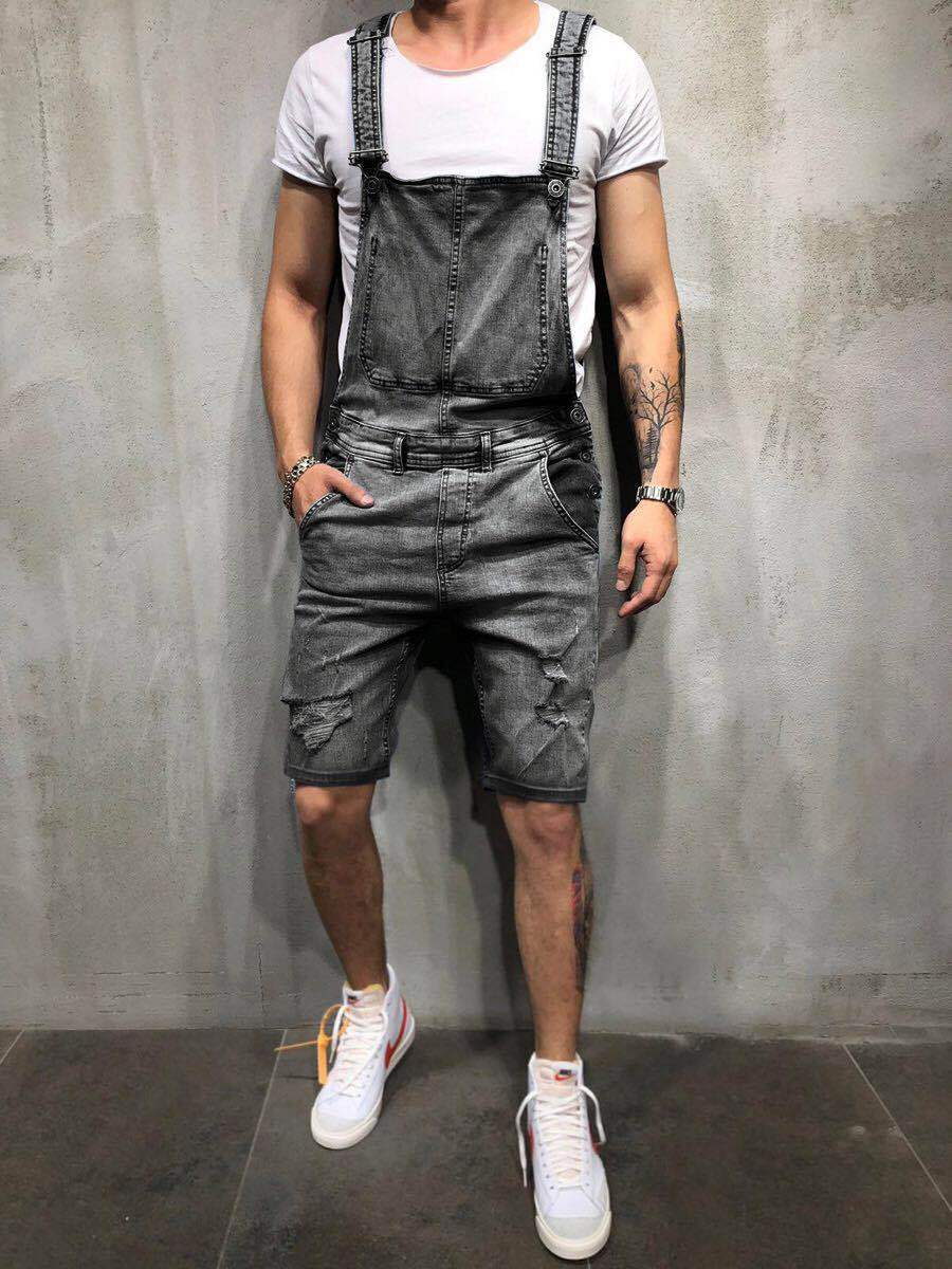 Herren Denim-Latzhose im modernen Used-Look