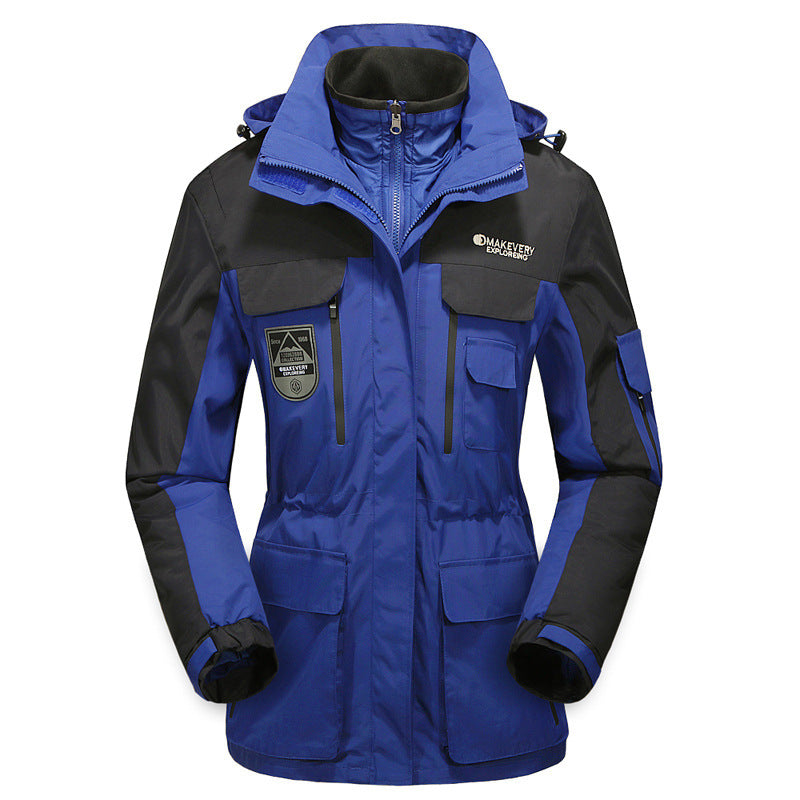 Herren wasserdichte atmungsaktive dreiteilige Outdoor-Expeditionsjacke mit Kapuze und Mehrzwecktaschen Echo Archiv