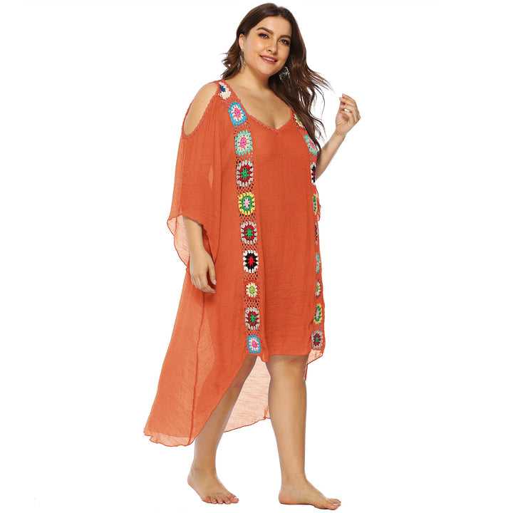 Damen mit floralem Stickdesign Strandüberwurf Echo Archiv