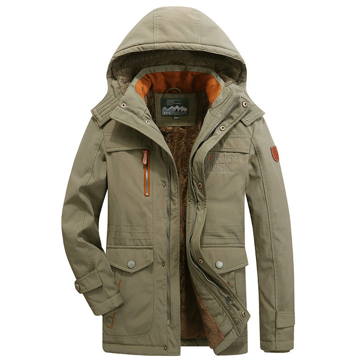 Herren nan gefütterte Winterparka mit Teddyfutter, abnehmbarer Kapuze und multiplen Taschen Echo Archiv
