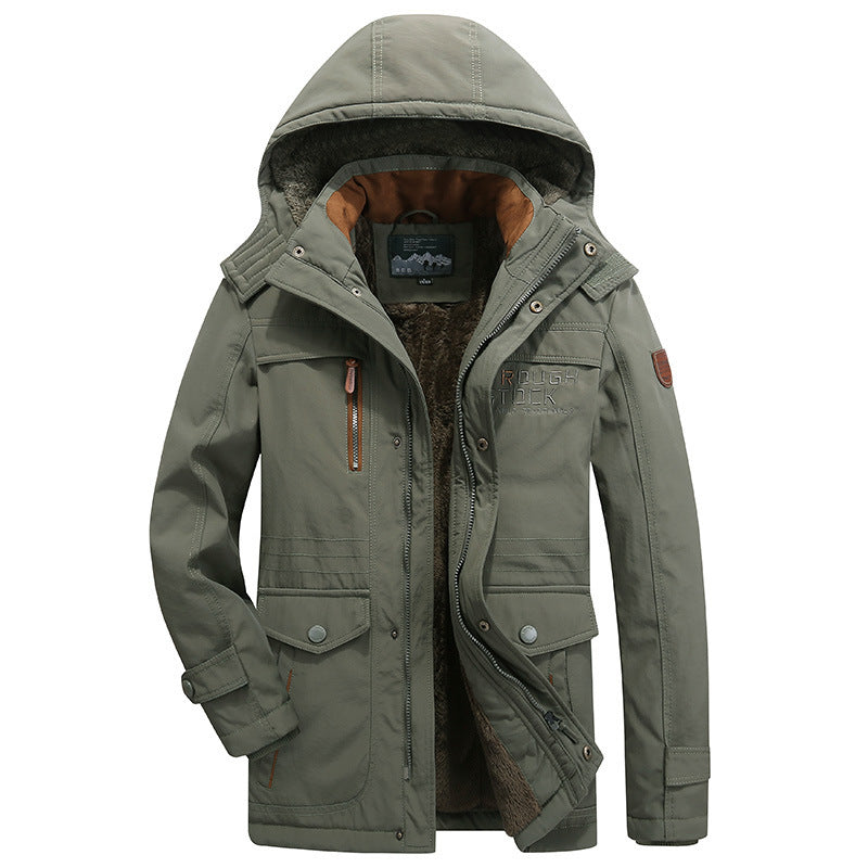 Herren nan gefütterte Winterparka mit Teddyfutter, abnehmbarer Kapuze und multiplen Taschen Echo Archiv