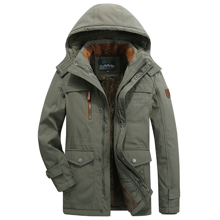 Herren nan gefütterte Winterparka mit Teddyfutter, abnehmbarer Kapuze und multiplen Taschen Echo Archiv
