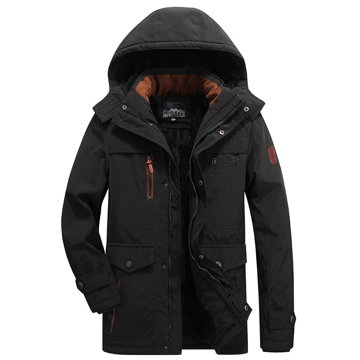 Herren nan gefütterte Winterparka mit Teddyfutter, abnehmbarer Kapuze und multiplen Taschen Echo Archiv