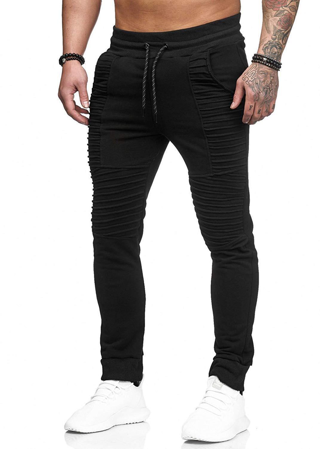 Herren sportliche Slim-Fit Jogginghose mit modischen Rippdetails Echoarchiv