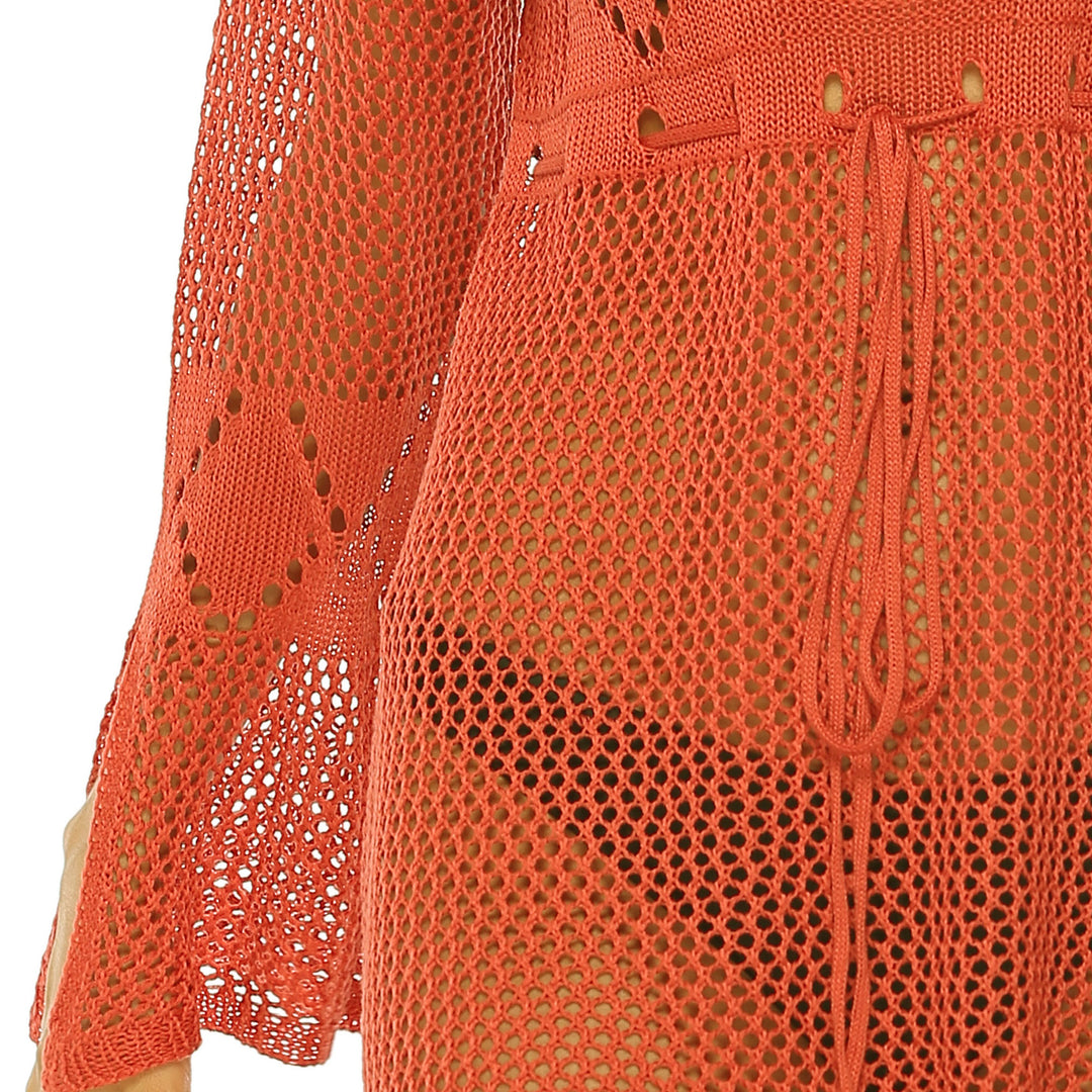Damen luftiger Strandkimono mit eleganten Häkelmustern Echo Archiv