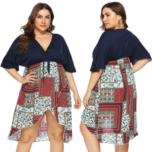 Damen Sommerkleid mit asymmetrischem Saum und floralem Muster Echo Archiv