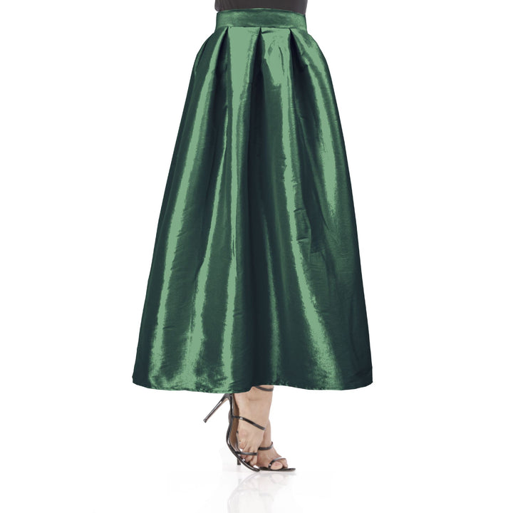 Damen Maxirock aus Satin mit hoher Taille & weitem Tellerrock – Valéora