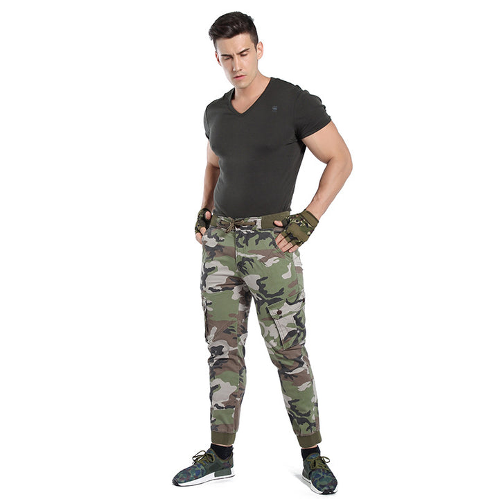 Herren Cargohose im Army-Stil mit elastischem Bund, Kordelzug und Bündchen Echoarchiv
