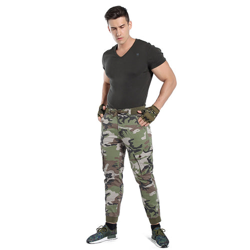 Herren Cargohose im Army-Stil mit elastischem Bund, Kordelzug und Bündchen Echoarchiv