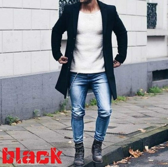 Herren Eleganter Longblazer mit schlankem Schnitt und hochwertigen Materialien Echoarchiv