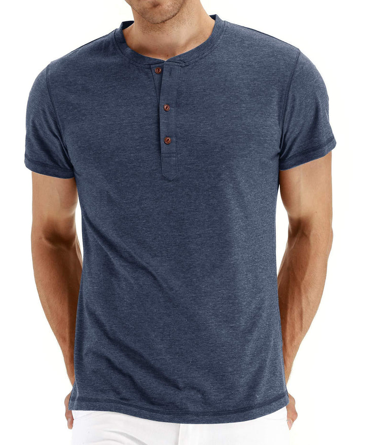 Herren Kurzarmshirt mit innovativem Knopfdesign Echoarchiv