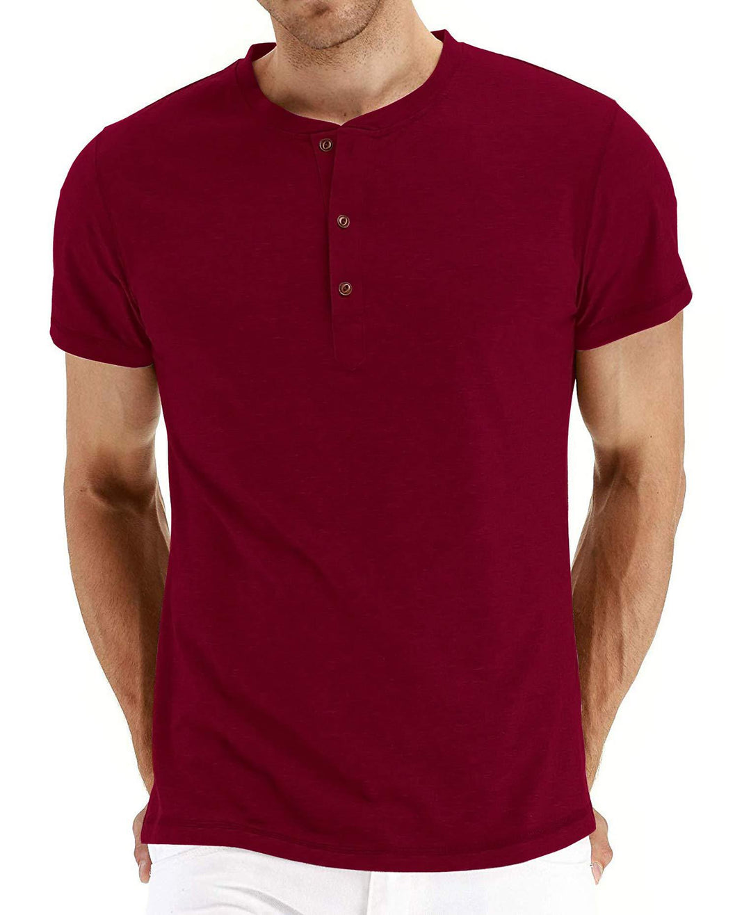 Herren Kurzarmshirt mit innovativem Knopfdesign Echoarchiv