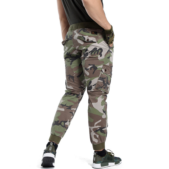 Herren Cargohose im Army-Stil mit elastischem Bund, Kordelzug und Bündchen Echoarchiv