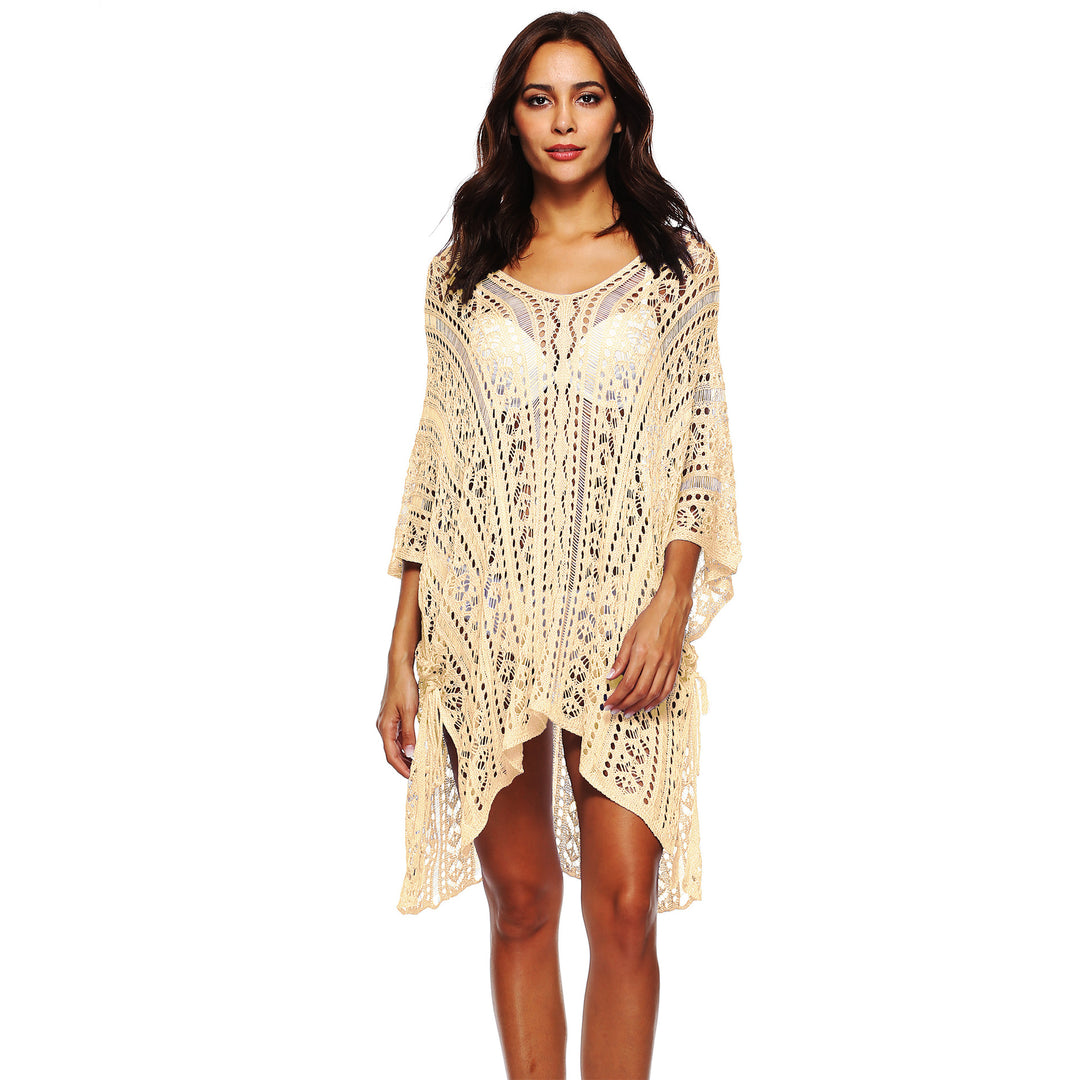 Damen lässiger Häkel-Kaftan mit stilvollem V-Ausschnitt Echo Archiv