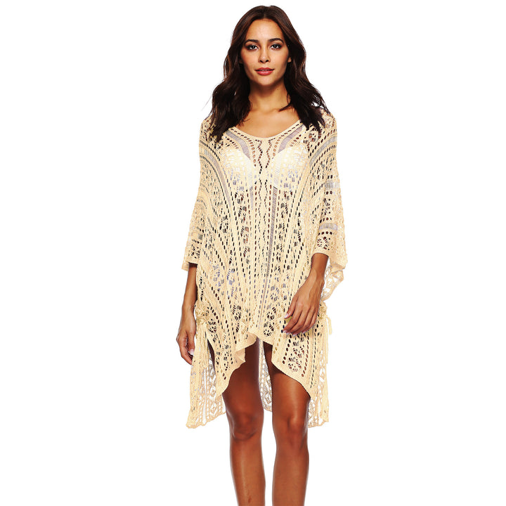 Damen lässiger Häkel-Kaftan mit stilvollem V-Ausschnitt Echo Archiv