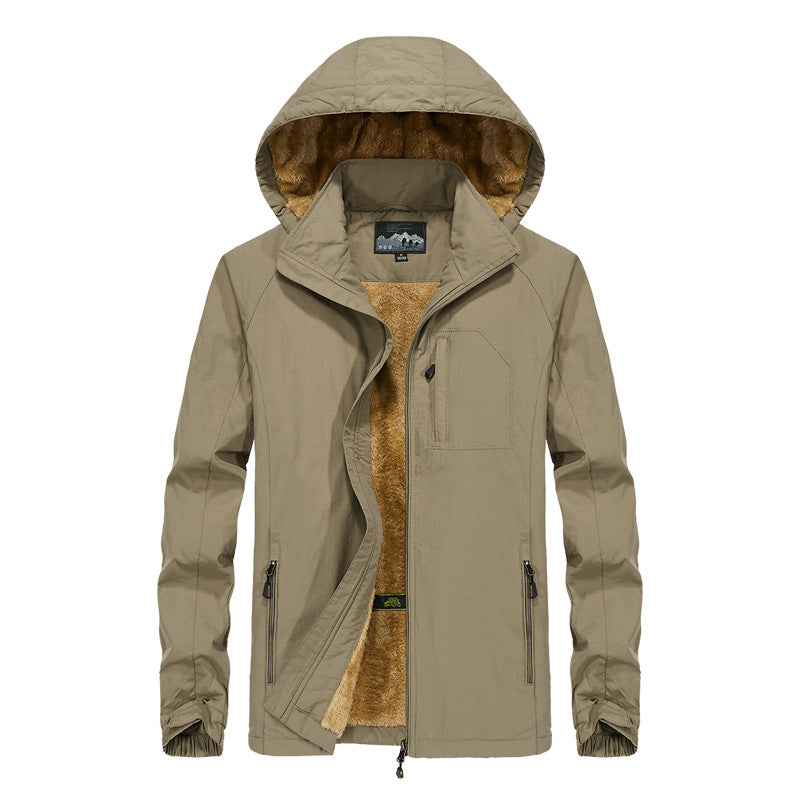 Herren Softshell-Outdoorjacke mit Teddy-Innenfutter, winddicht und Kapuze Echoarchiv