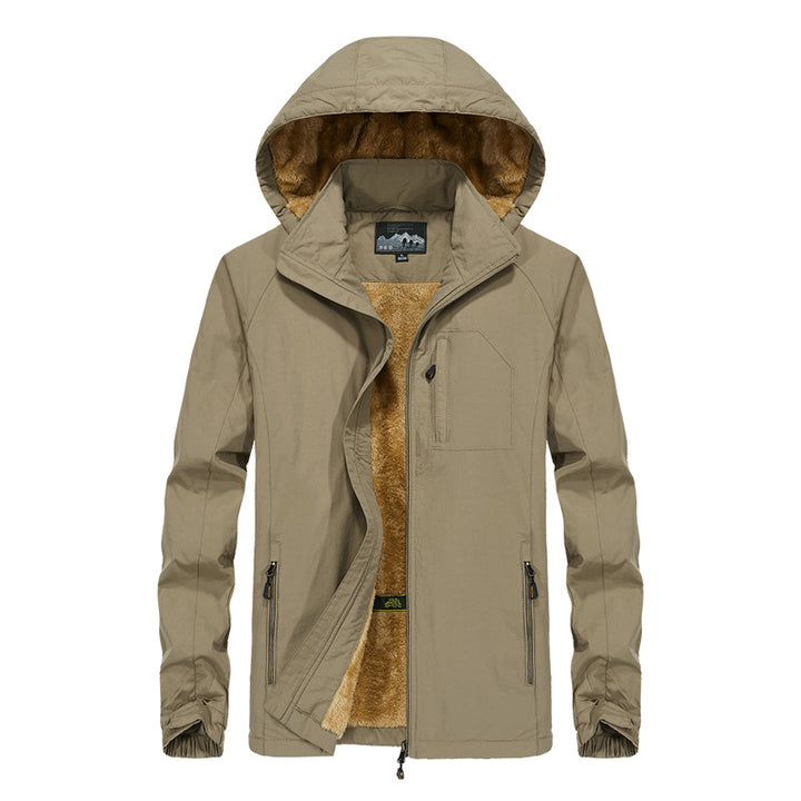 Herren Softshell-Outdoorjacke mit Teddy-Innenfutter, winddicht und Kapuze Echoarchiv