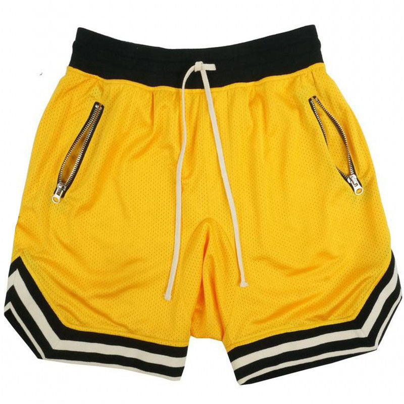 Herren Sportliche Basketball-Shorts mit atmungsaktivem Netzdesign und seitlichen Reißverschlusstaschen Echoarchiv