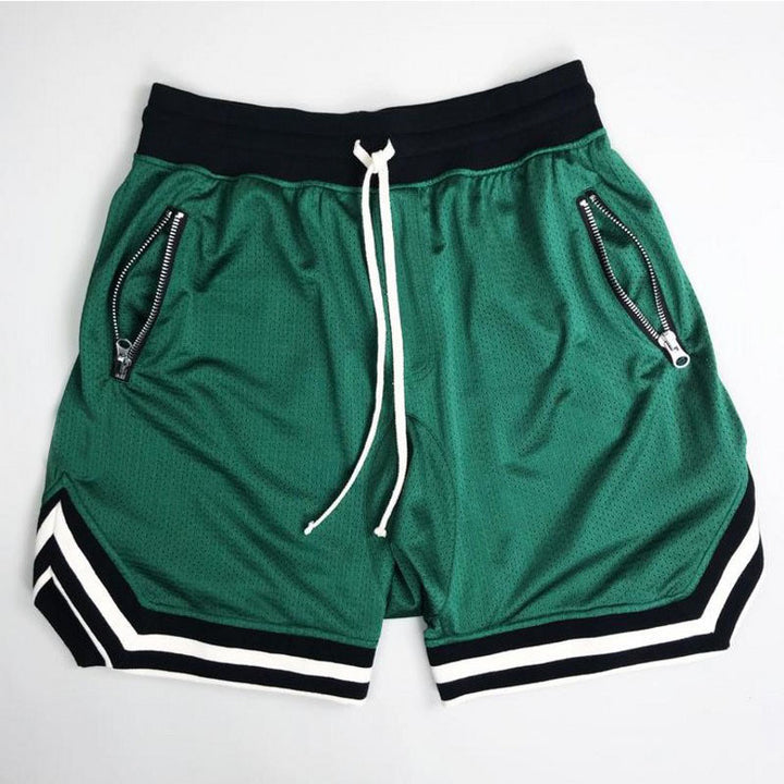 Herren Sportliche Basketball-Shorts mit atmungsaktivem Netzdesign und seitlichen Reißverschlusstaschen Echoarchiv