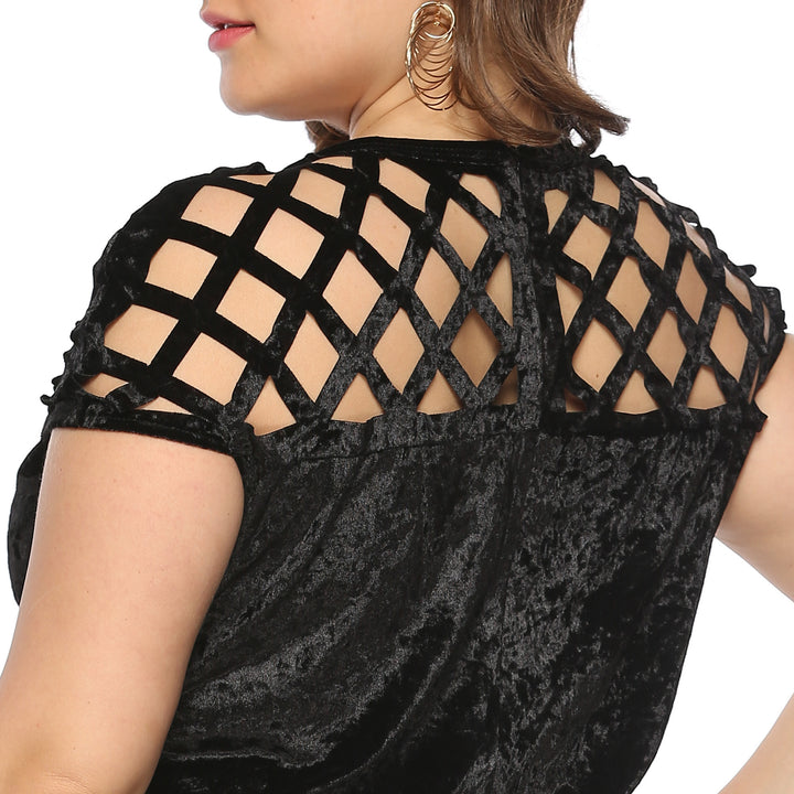 Damen Figurgünstiges Samtkleid mit einzigartigem Netzdesign Echo Archiv