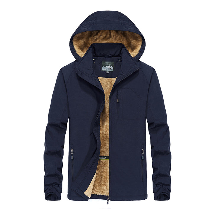 Herren Softshell-Outdoorjacke mit Teddy-Innenfutter, winddicht und Kapuze Echoarchiv