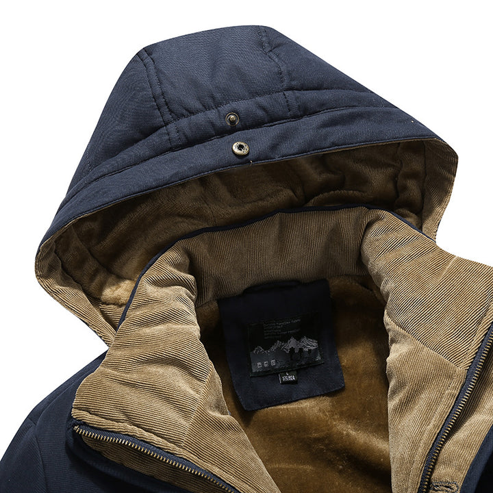 Herren Wasserabweisende gefütterte Parka mit Kapuze Thermofutter und Mehreren Taschen – Marzano