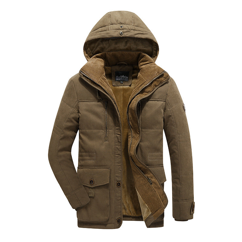 Herren Wasserabweisende gefütterte Parka mit Kapuze Thermofutter und Mehreren Taschen – Marzano