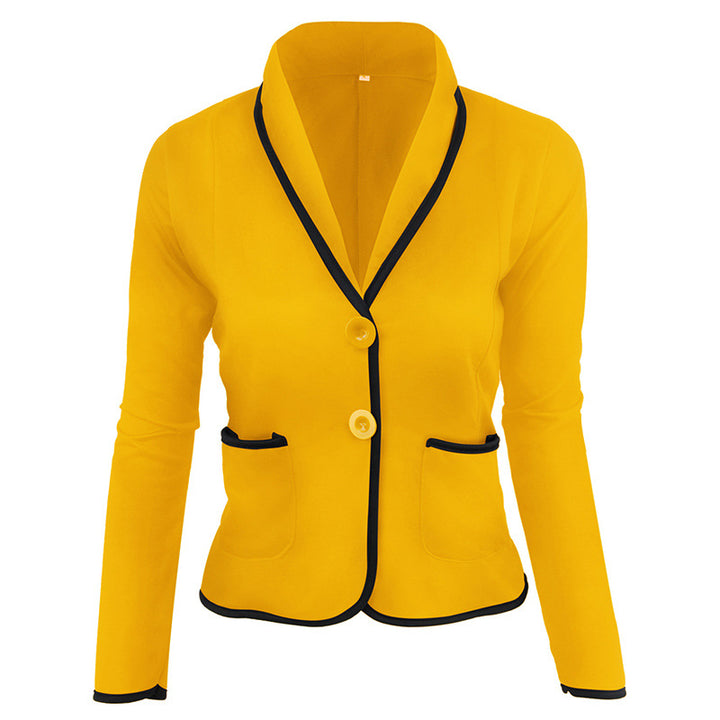Damen Taillierter Jersey-Blazer mit Schalkragen & Kontrastpaspel Echoarchiv