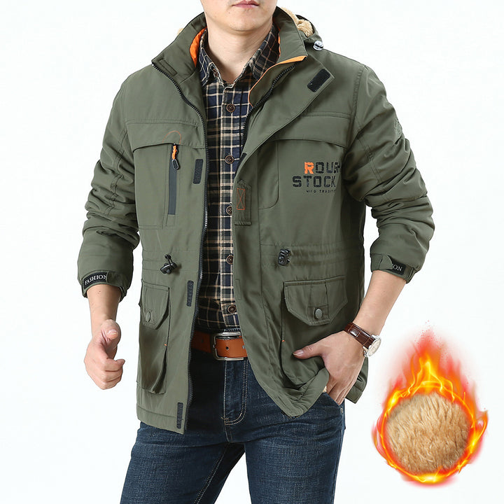 Herren Multifunktionale Wetterjacke mit praktischen Taschen Echo Archiv