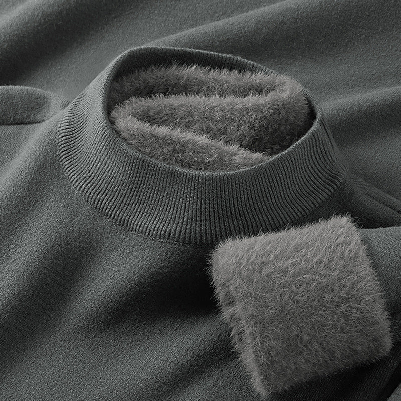Herren-Pullover mit Stehkragen aus Modal-Wollmischung