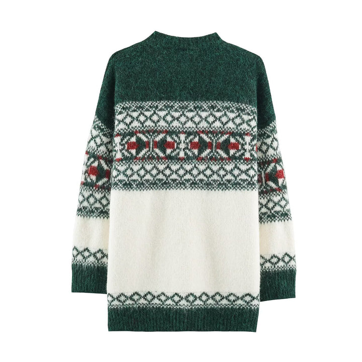 Fair-Isle Strickpullover mit Rundhalsausschnitt