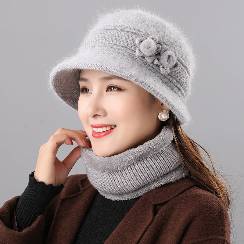 Damen Glockenhut und Schal Set, warm, für Herbst und Winter