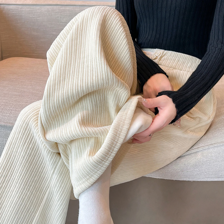 Damen-Cordhose aus Chenille, gefüttert