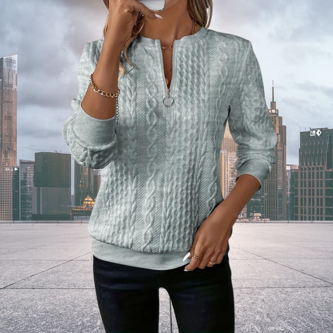 Echoarchiv | Bequeme Gestrickte Damenpullover mit Reißverschluss