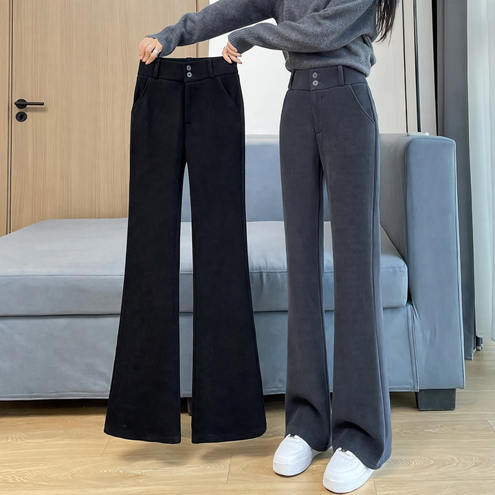 Damen-Cordhose mit leichtem Schlag, gefüttert