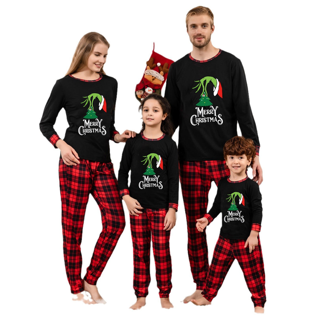 Familien-Schlafanzug-Set mit Karomuster