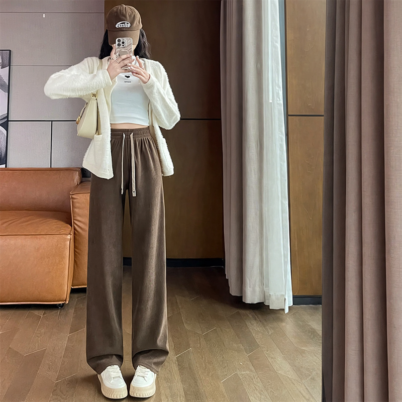 Kord-Hosen mit weitem Bein für Damen