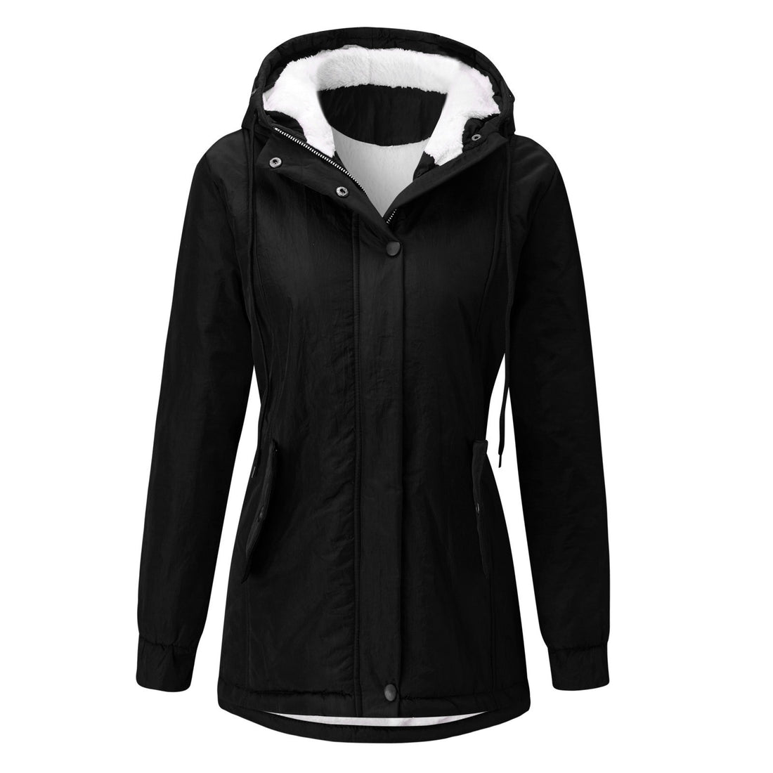 Damen-Parka mit Kapuze und Lammfell-Futter
