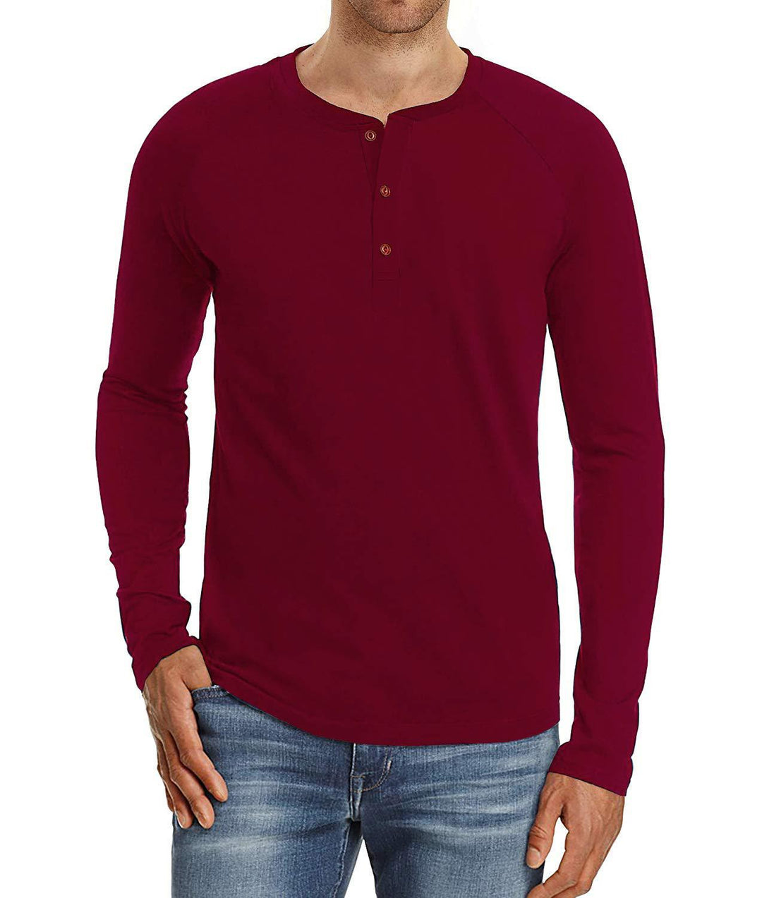 Herren Langarmshirt mit Knopfdetails Echoarchiv