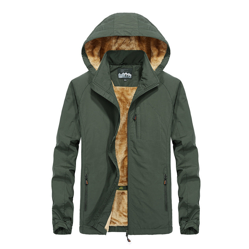 Herren Softshell-Outdoorjacke mit Teddy-Innenfutter, winddicht und Kapuze Echoarchiv