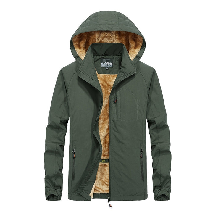 Herren Softshell-Outdoorjacke mit Teddy-Innenfutter, winddicht und Kapuze Echoarchiv