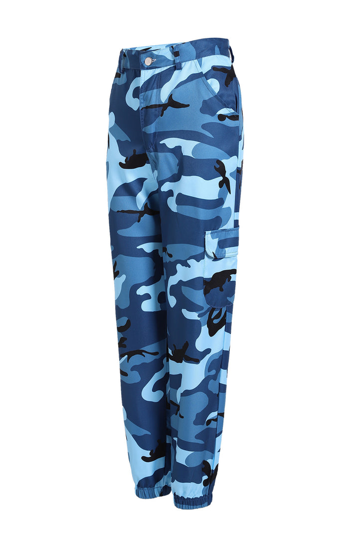 Damen nan Cargohose mit urbanem Camouflage-Print und elastischem Bund Echo Archiv