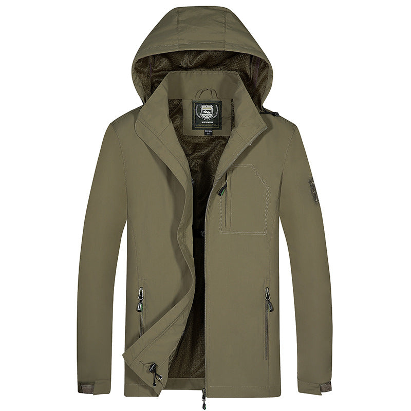 Herren Kapuzen-Softshelljacke mit Mesh-Innenfutter und multifunktionalen Reißverschlusstaschen Echoarchiv