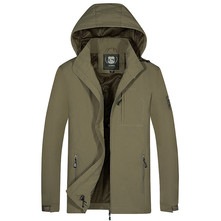 Herren Kapuzen-Softshelljacke mit Mesh-Innenfutter und multifunktionalen Reißverschlusstaschen Echoarchiv