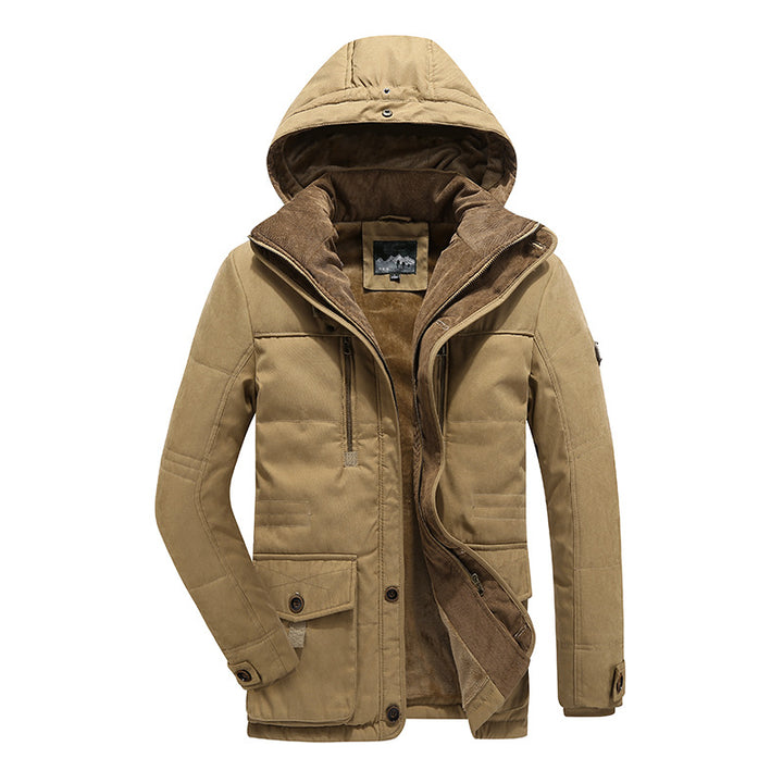 Herren Wasserabweisende gefütterte Parka mit Kapuze Thermofutter und Mehreren Taschen – Marzano