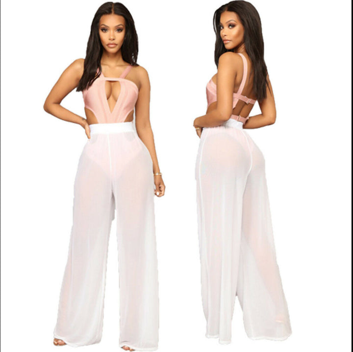 Damen Weit geschnittene Sommerhose mit elastischem Bund und passendem Crop-Top Echo Archiv
