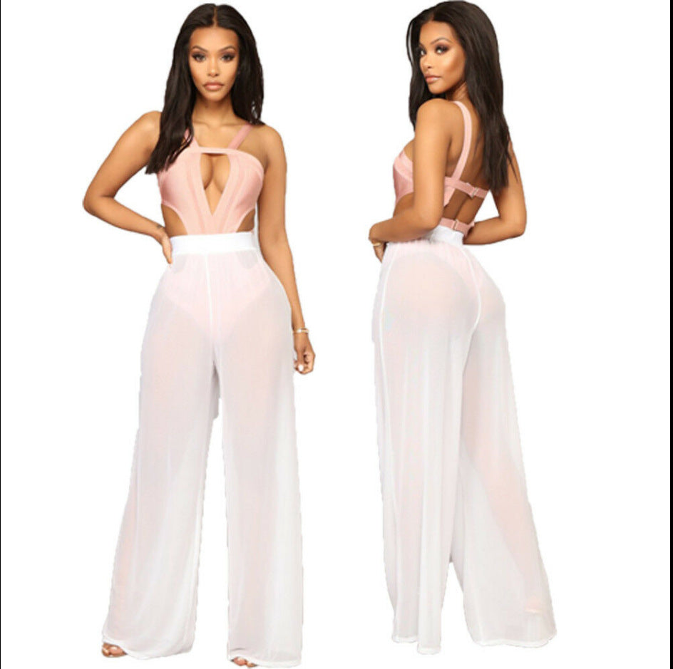 Damen Weit geschnittene Sommerhose mit elastischem Bund und passendem Crop-Top Echo Archiv
